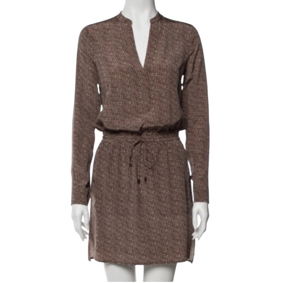 VINCE Silk Printed Shirt Dress Size: 2 - Picture 3 of 9